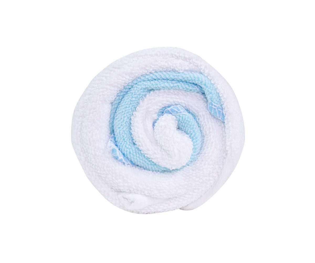 Foulards Bonbon Twist blanc/bleu