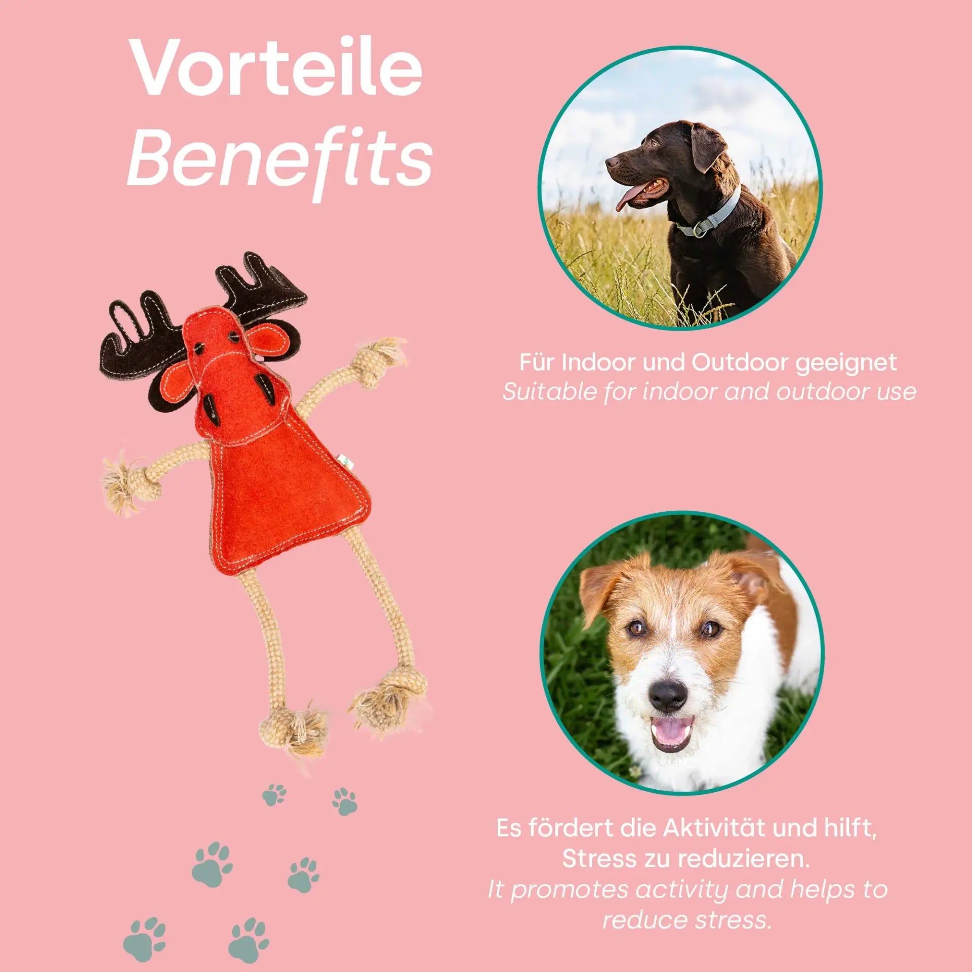 tug toy Xmas reindeer