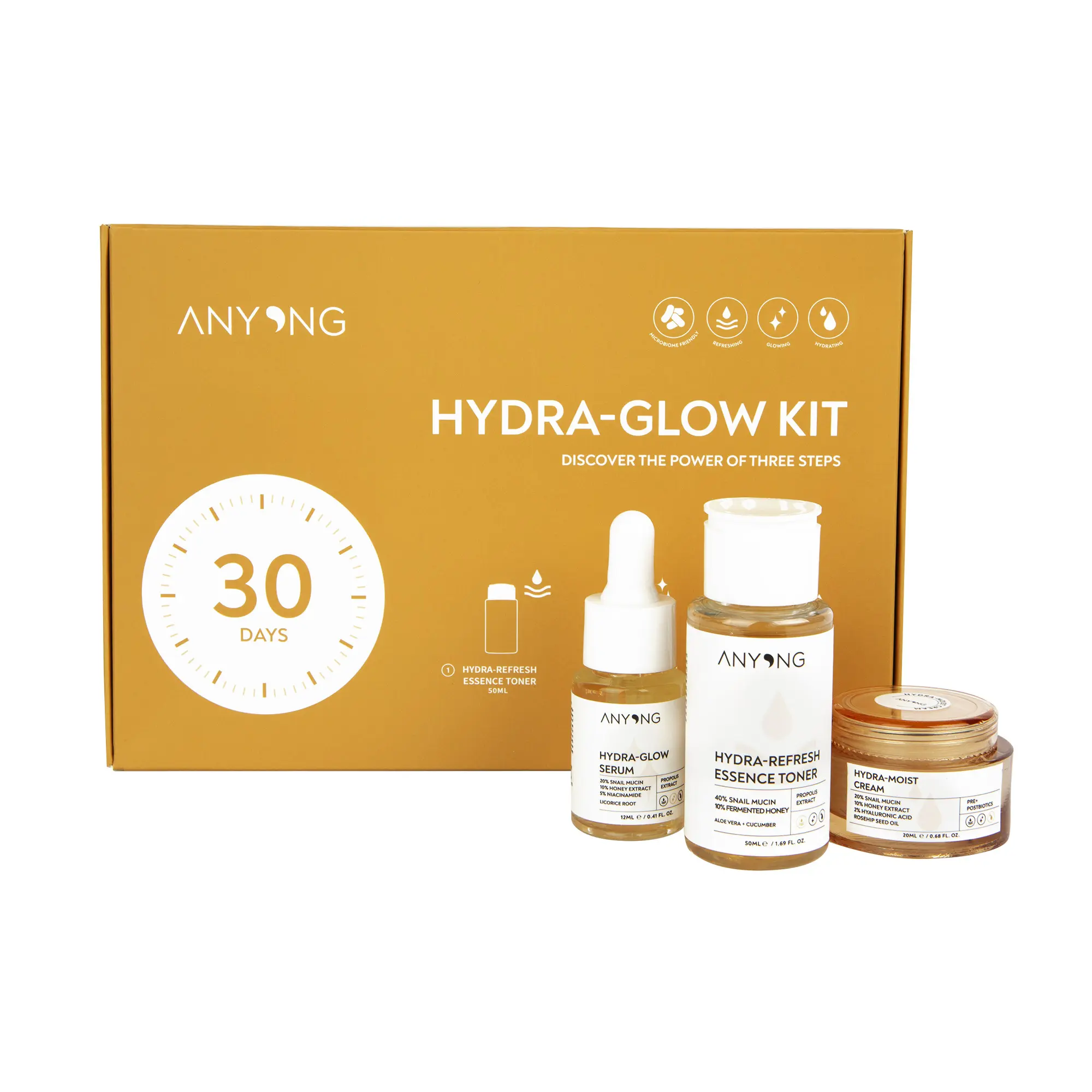 Kit sérum visage HYDRA-GLOW KIT 30 jours